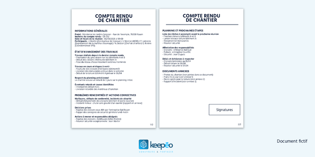 Exemple compte rendu de chantier